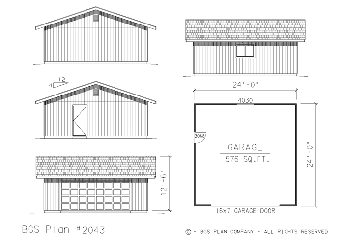 Plan # 2043 Floor Plan