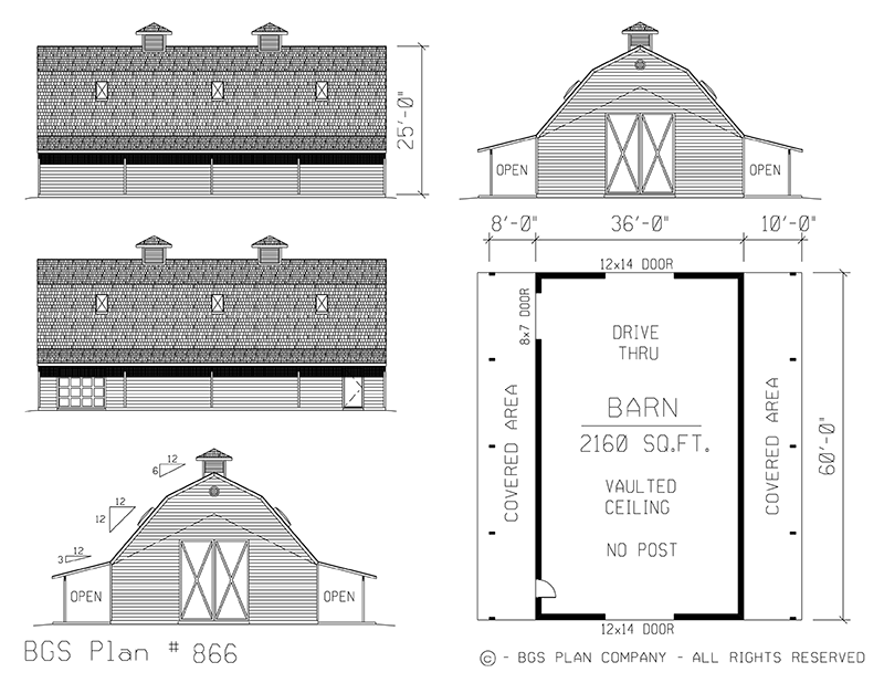 Gambrel Barn Plan #866
