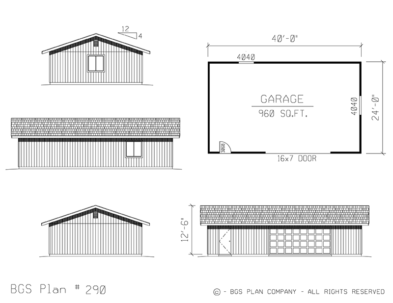 Plan # 290 Floor Plan