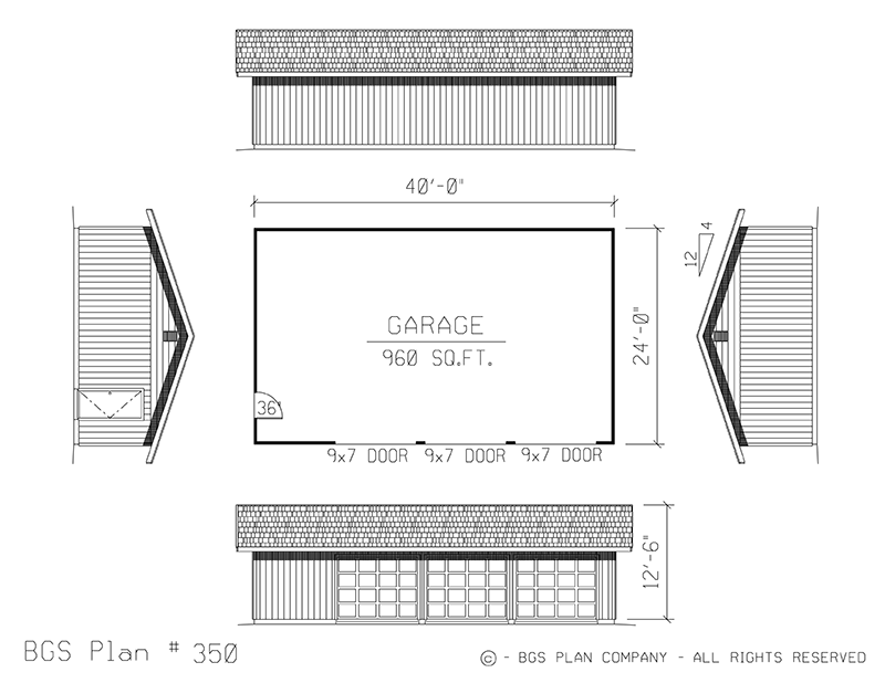 Plan # 350 Floor Plan