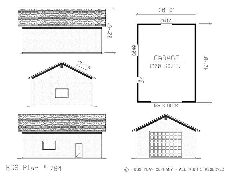 Plan # 764 Floor Plan