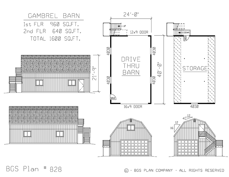 Plan # 828 Floor Plan