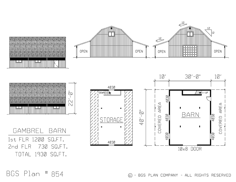 Plan # 854 Floor Plan