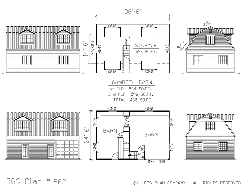Plan # 862 Floor Plan