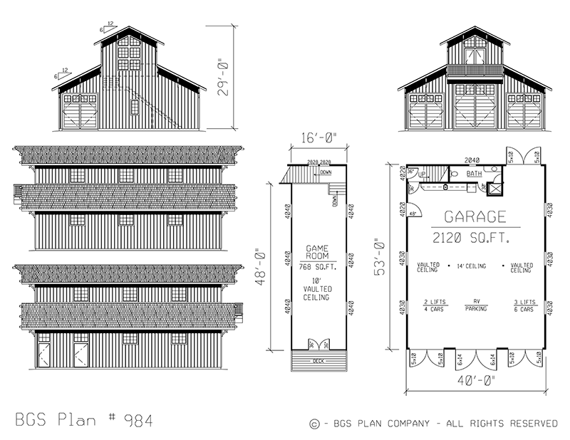 Ranchette Barn Plan #984 Ranchette Barn Plan #984
